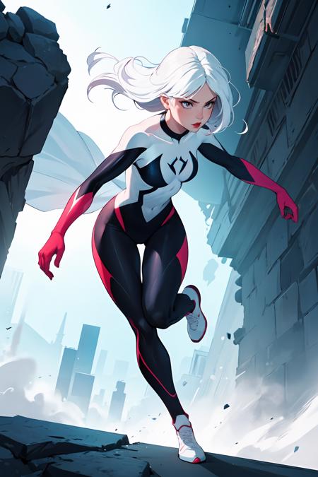 437749-431810248-masterpiece, best quality, 1girl, full body, action scene, dynamic pose, spider gwen, white hair, Cute Loose Bob hairstyle, red.png